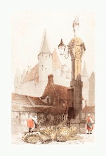 Thomas Shotter Boys (British, 1803  1874 ), Fish Market, Antwerp, 1839, color lithograph