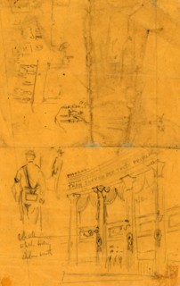 Sketches of details of bunting for Lincoln's funeral, 1865 May,, by Alfred R Waud, 1828-1891, an