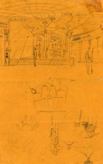 Two soldiers keep watch over Lincoln's casket in Springfield, Illinois,1865 May 3 or 4, drawing,