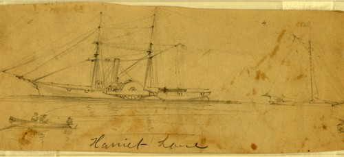 Harriet Lane, between 1860 and 1865, drawing on cream paper pencil, 8.6 x 21.8 cm. (sheet), by