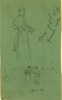 Officer of 8th N.Y. German rifles and Band, 1861-1863, drawing, 1862-1865, by Alfred R Waud,
