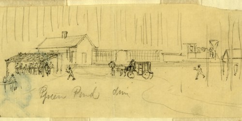 Green Pond drive, drawing, 1862-1865, by Alfred R Waud, 1828-1891, an american artist  famous for