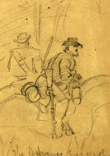 The advance guard, 1861-1865, drawing, 1862-1865, by Alfred R Waud, 1828-1891, an american artist
