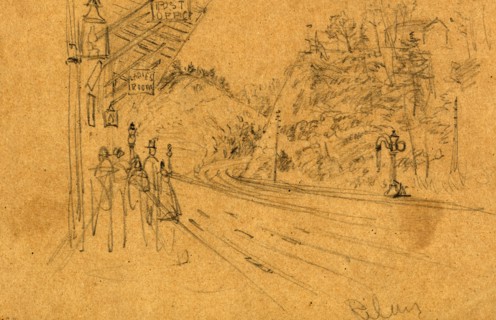 Saint Dennis Post-office, Baltimore County, Maryland, 1860-1865, drawing, 1862-1865, by Alfred R