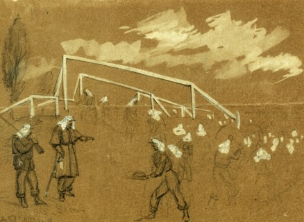 Jersey troops breaking the ground for a fort to defend Washington, on Virginia soil near the long
