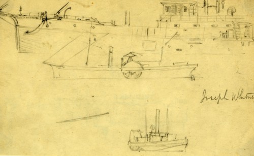 Joseph Whitney, between 1860 and 1865, drawing on cream paper, pencil, 14.2 x 23.9 cm. (sheet),