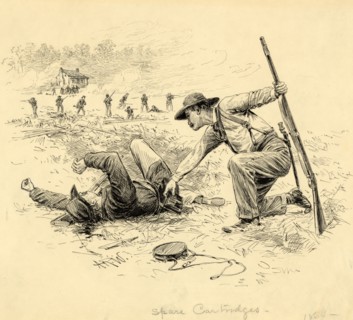 Spare cartridges, 1864, drawing on cream paper black ink, 18.9 x 20.8 cm. (sheet),  1862-1865, by