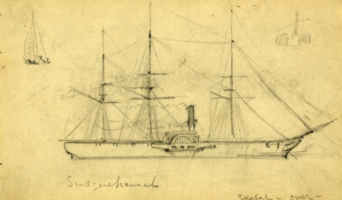 Susquehannah, between 1860 and 1865, drawing on cream paper pencil, 10.3 x 18.1 cm. (sheet),