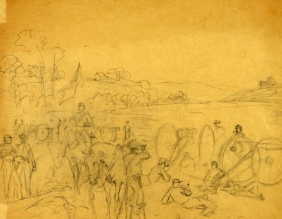 Coopers Arty, between 1860 and 1863, drawing on tan paper pencil, 17.8 x 35.5 cm. (sheet),