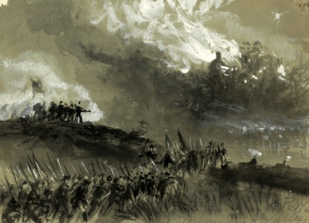 Shenandoah Valley, Sept. 1864, 1864 September, drawing on olive paper pencil, Chinese white, and