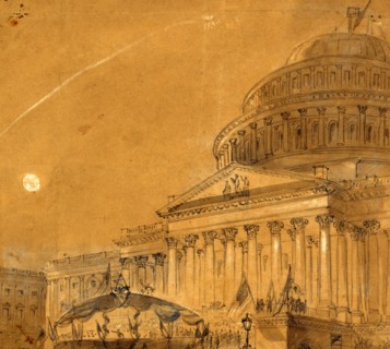 Great War Meeting at Washington, District of Columbia, August 6, 1862, 1862 August 6, drawing on