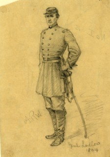 Genl Ludlow, 1864, drawing on yellow paper pencil, 17.2 x 11.6 cm. (sheet), 1862-1865, by Alfred R