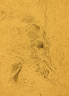 Dug Gap, 1864 May 8, drawing on brown paper pencil, 25.1 x 17.5 cm. (sheet), 1862-1865, by Alfred R