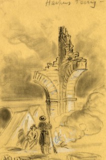 Harpers Ferry, drawing, 1862-1865, by Alfred R Waud, 1828-1891, an american artist famous for his