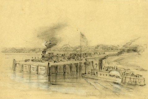 Train of prisoners, drawing, 1862-1865, by Alfred R Waud, 1828-1891, an american artist famous for
