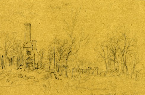 Haymarket, Va. 63, drawing, 1862-1865, by Alfred R Waud, 1828-1891, an american artist famous for