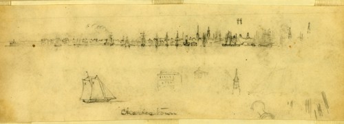 Charlestown, drawing, 1862-1865, by Alfred R Waud, 1828-1891, an american artist famous for his
