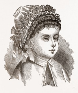 BABY'S BONNET, 19th CENTURY  FASHION