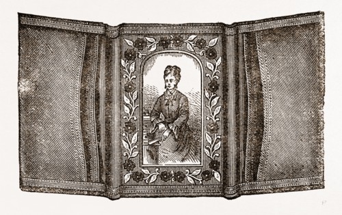 CASE FOR CARTES DE VISITE, NEEDLEWORK, 19th CENTURY EMBROIDERY