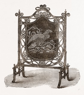 FIRE-SCREEN, 19th CENTURY INTERIOR