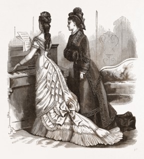 BALL AND WALKING TOILETTES, 19th Century Fashion