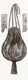 BAG FOR SPONGES, NEEDLEWORK, 19th CENTURY EMBROIDERY