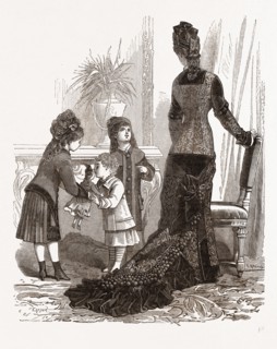 COSTUMES FOR A YOUNG MOTHER AND CHILDREN, 19th CENTURY FASHION