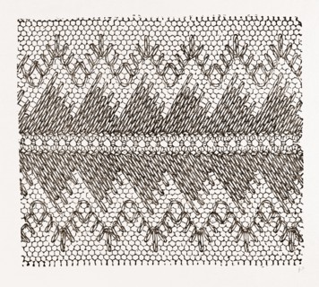 DESIGN FOR DARNING ON NET, NEEDLEWORK, 19th CENTURY EMBROIDERY