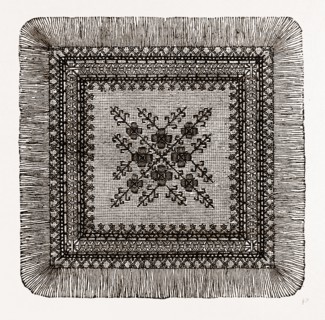 AFTERNOON TEACLOTH, NEEDLEWORK, 19th CENTURY EMBROIDERY