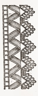 LACE EDGING, NEEDLEWORK, 19th CENTURY
