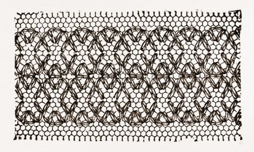 DESIGN FOR DARNING ON NET, NEEDLEWORK, 19th CENTURY