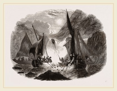 Salmon-spearing by Torchlight