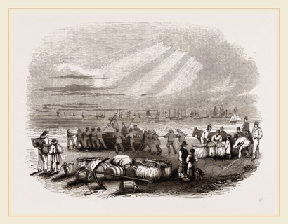 Herring-fishers on Yarmouth Beach, UK