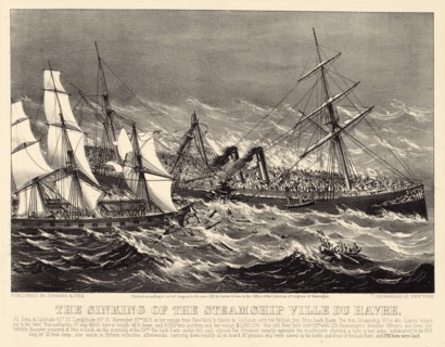 The sinking of the steamship Ville du Havre; Currier & Ives.,; New York : Published by Currier &