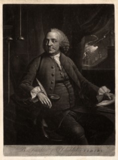 B. Franklin of Philadelphia L.L.D. F.R.S. / M. Chamberlin pinxt. ; E. Fisher fecit.; Fisher,