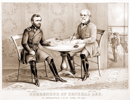 Surrender of General Lee - at Appomattox, C.H. Va. April 9th 1865; Currier & Ives.,; New York :