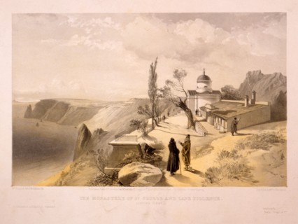 The Monastery of St. George and Cape Fiolente, looking west / W. Simpson, del. ; J. Needham, lith.