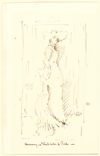 James McNeill Whistler (American, 1834 - 1903). Harmony in Flesh Color & Pink, ca. 1881-1892. Pen