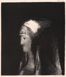 Odilon Redon (French, 1840 - 1916). Druidess (Druidesse), 1892. Lithograph on thin grey wove chine