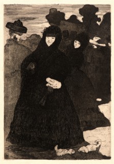 Ãâdouard Manet (French, 1832 - 1883). Au Prado, 1863. Etching, aquatint, and roulette on Japan
