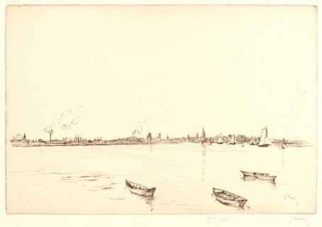 Gustave Leheutre (French, 1861 - 1932). Le Matin au Lazaret, prÃ¨s La Rochelle, 1920. Etching.