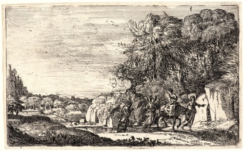 Claude Lorrain (French, 1604 - 1682). The Flight into Egypt, 17th century. Etching.