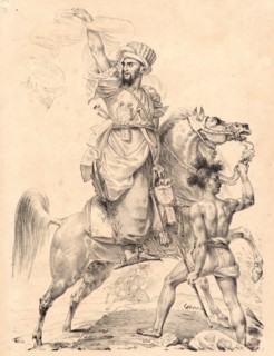 Antoine-Jean Gros (French, 1771 - 1835). Chief of the Mamelucks on Horseback Calling for Help (Chef