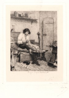 Paul-Adolphe Rajon (French, 1842 - 1888) after Steinheil fils (French). The Poor Student