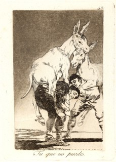 Francisco de Goya (Spanish, 1746-1828). Tu que no puedes. (Thou who canst not.), 1796-1797. From