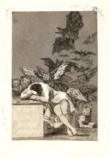 Francisco de Goya (Spanish, 1746-1828). El sueÃ±o de la razon produce monstruos. (The sleep of