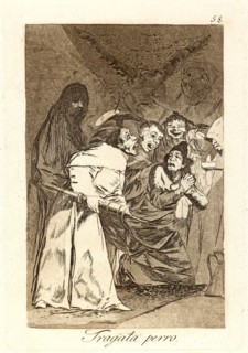 Francisco de Goya (Spanish, 1746-1828). Tragala perro. (Swallow it, dog.), 1796-1797. From Los