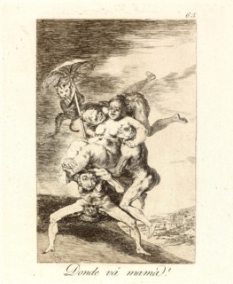 Francisco de Goya (Spanish, 1746-1828). Donde vÃ¡ mamÃ¡? (Where is mother going?), 1796-1797. From