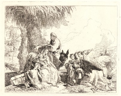 Giovanni Domenico Tiepolo (Italian, 1727 - 1804). The Rest on the Flight, with Adoring Angels,