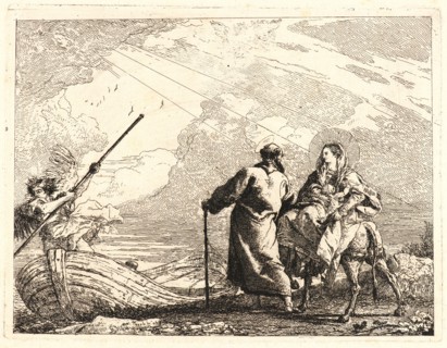 Giovanni Domenico Tiepolo (Italian, 1727 - 1804). The Holy Family at the Bank of the River,